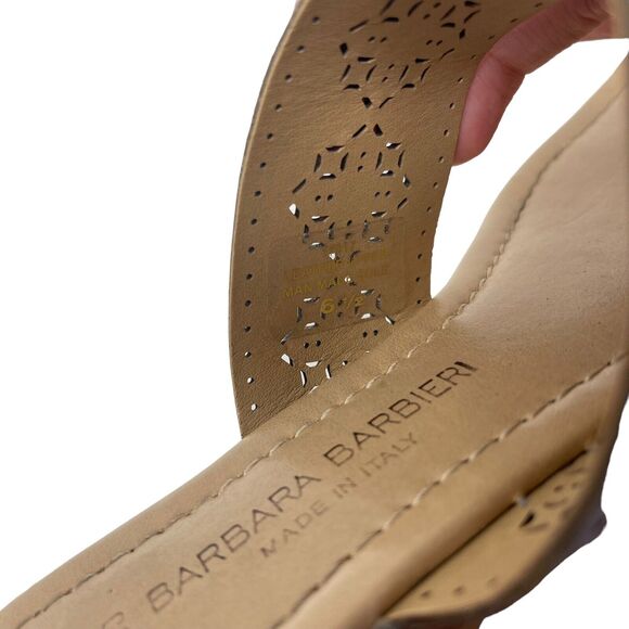 Barbara Barbieri Blue Leather Thong Sandals Preppy Vacation Cruise Womens 6.5 - Picture 7 of 7